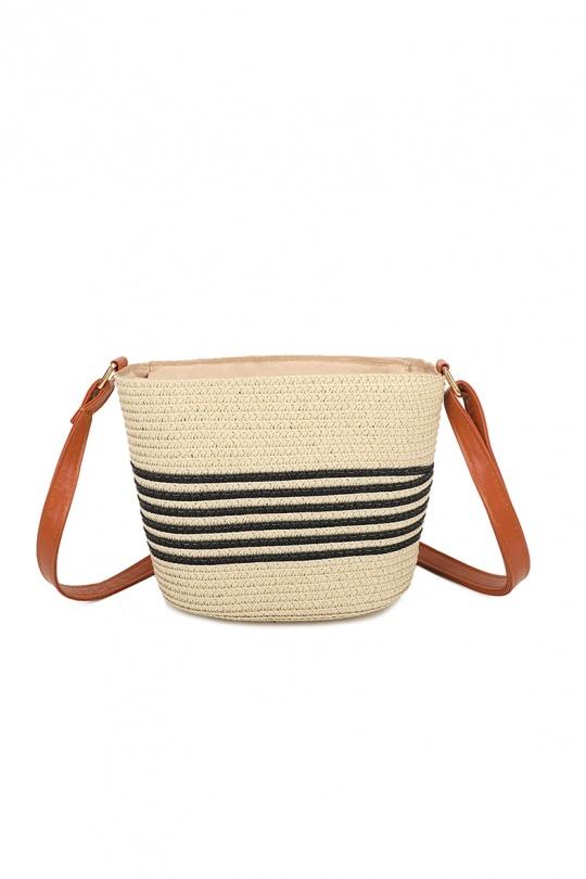 Sacs à bandoulière Maroquinerie Beige/noir GALLANTRY - CHIC AMINI  JA-29001-1 Efashion Paris