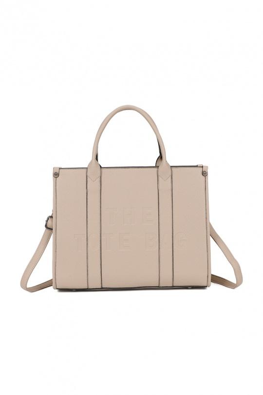 Cabas Maroquinerie Taupe GALLANTRY - CHIC AMINI R-1965 Efashion Paris