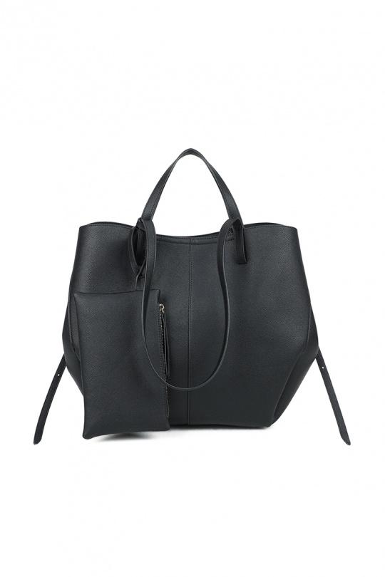 Cabas Maroquinerie Noir GALLANTRY - CHIC AMINI R-1996-3A Efashion Paris