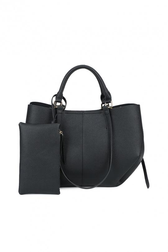 Cabas Maroquinerie Noir GALLANTRY - CHIC AMINI R-1996-4A Efashion Paris