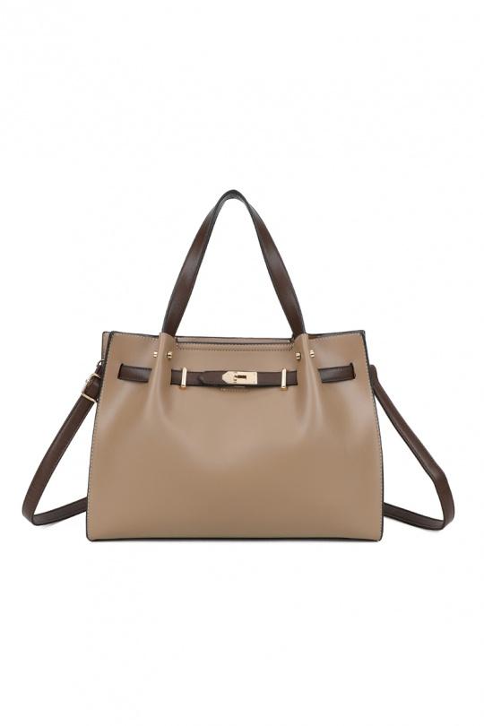 Handbags Bags Dark taupe GALLANTRY - CHIC AMINI DQ-8710 Efashion Paris