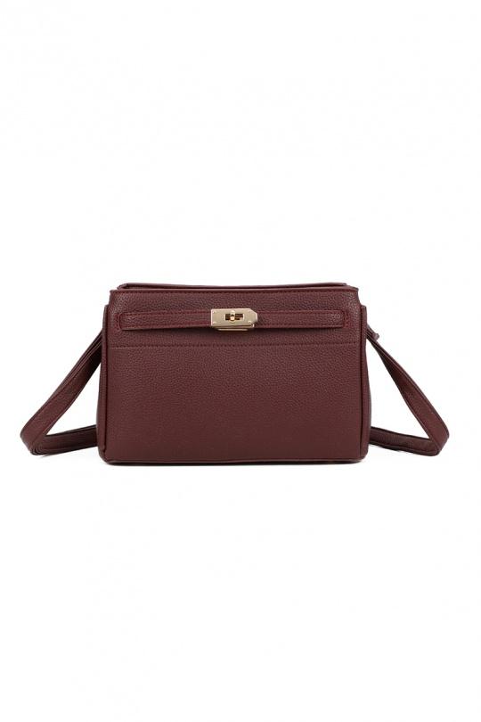 A tracolla Borse Burgundy GALLANTRY - CHIC AMINI KJ-62071 Efashion Paris