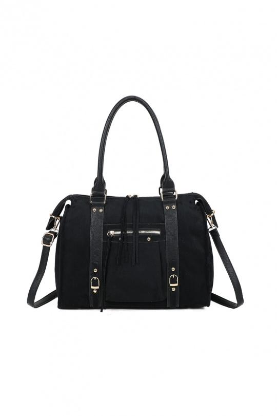 Cabas Maroquinerie Noir GALLANTRY - CHIC AMINI M-1979-5A Efashion Paris