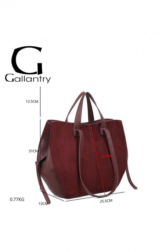Cabas Maroquinerie Marron foncé GALLANTRY - CHIC AMINI R-1996-1 Efashion Paris
