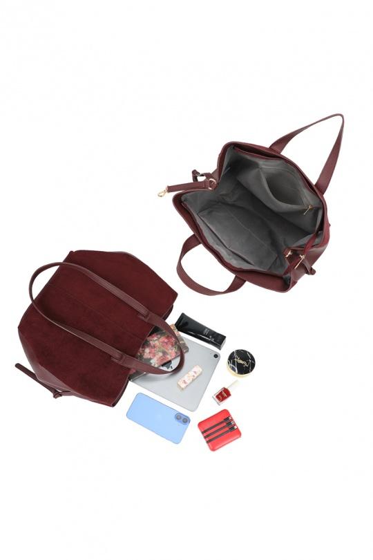 Cabas Maroquinerie Marron foncé GALLANTRY - CHIC AMINI R-1996-1 Efashion Paris