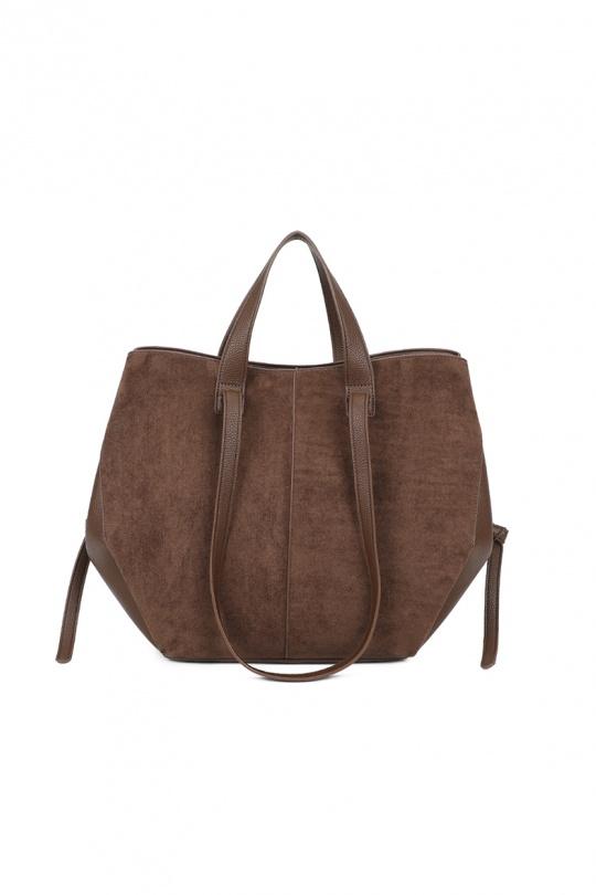 Cabas Maroquinerie Marron foncé GALLANTRY - CHIC AMINI R-1996-1 Efashion Paris