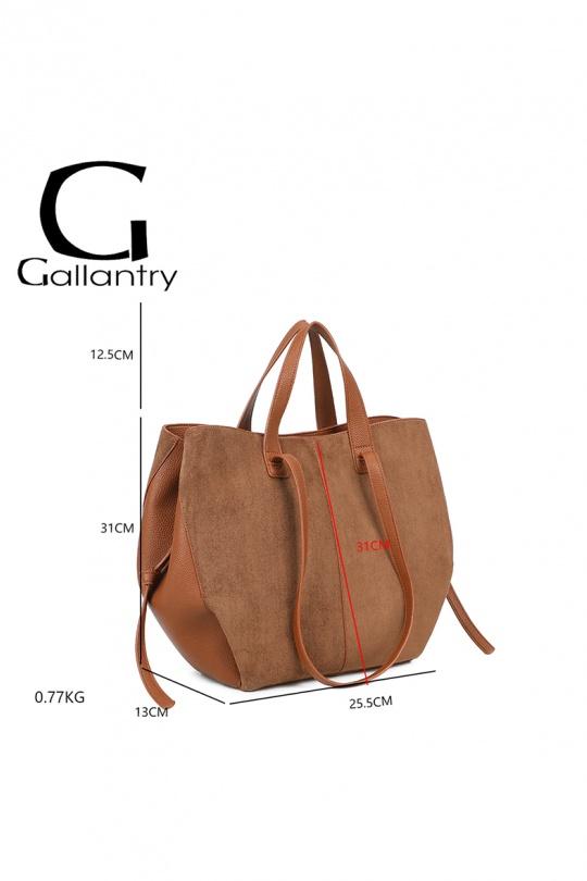 Cabas Maroquinerie Marron foncé GALLANTRY - CHIC AMINI R-1996-1 Efashion Paris