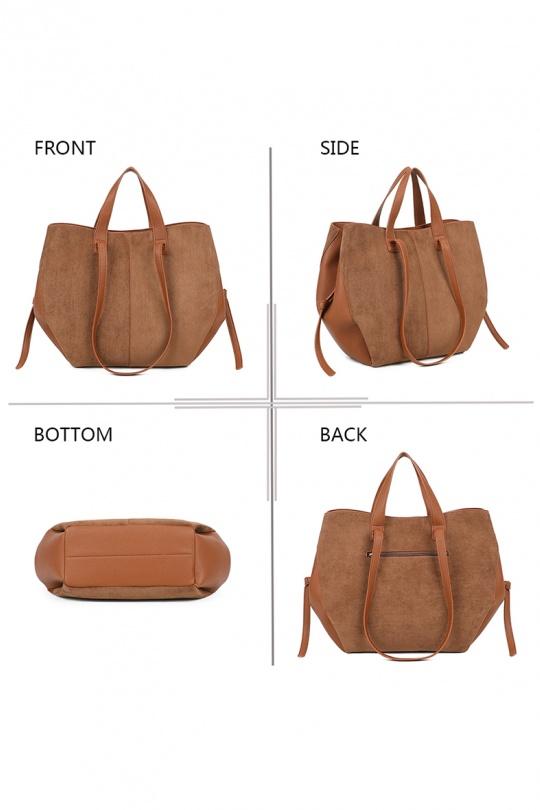 Cabas Maroquinerie Marron foncé GALLANTRY - CHIC AMINI R-1996-1 Efashion Paris