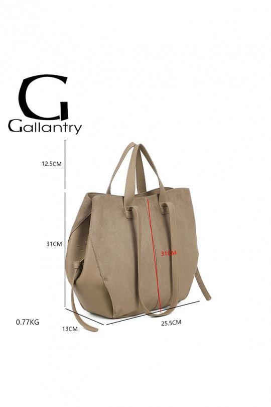 Cabas Maroquinerie Marron foncé GALLANTRY - CHIC AMINI R-1996-1 Efashion Paris