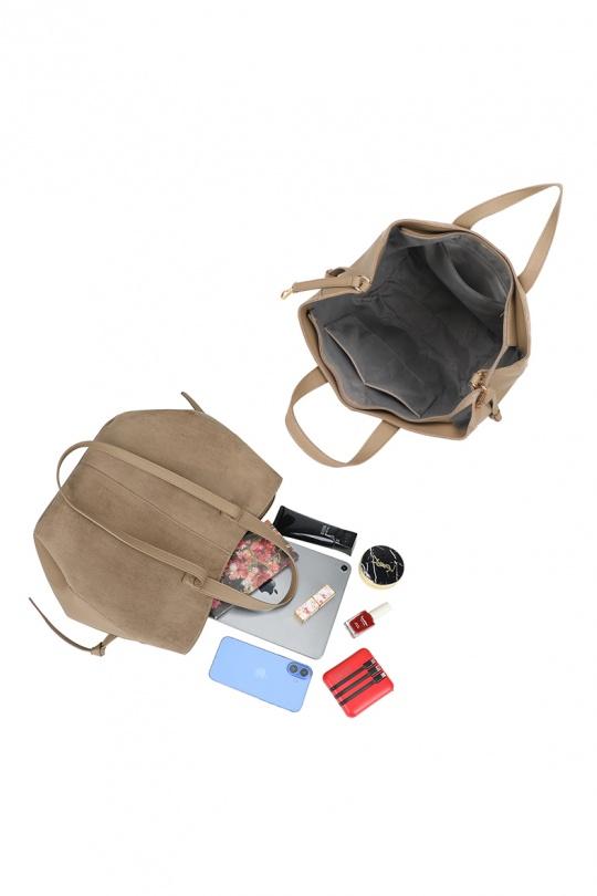 Cabas Maroquinerie Marron foncé GALLANTRY - CHIC AMINI R-1996-1 Efashion Paris