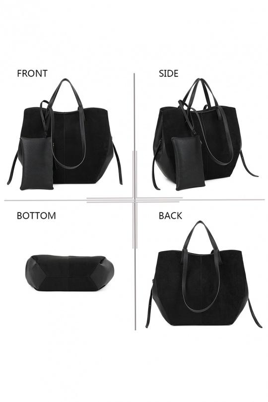 Cabas Maroquinerie Taupe foncé GALLANTRY - CHIC AMINI R-1996-3B Efashion Paris