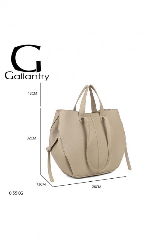Cabas Maroquinerie Taupe GALLANTRY - CHIC AMINI R-1996-2 Efashion Paris