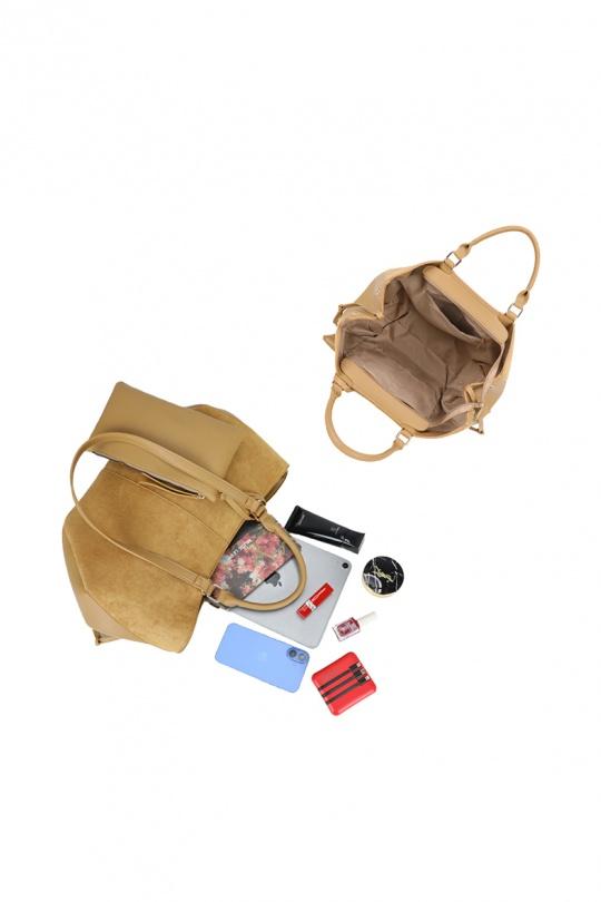 Tote bags Bags Khaki GALLANTRY - CHIC AMINI R-1996-7 Efashion Paris