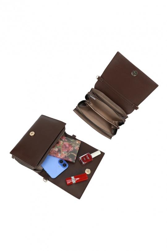 Bandoleras Marroquinería Coffee GALLANTRY - CHIC AMINI SF-69006-1 Efashion Paris