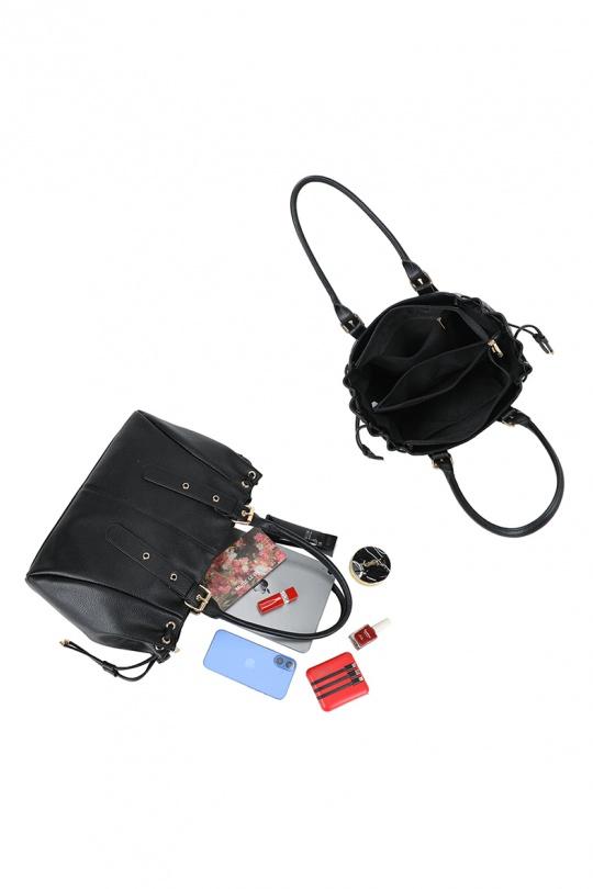 Cabas Maroquinerie Taupe GALLANTRY - CHIC AMINI R-62080-1B Efashion Paris