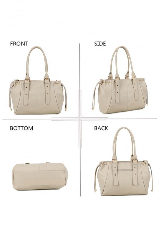 Cabas Maroquinerie Taupe GALLANTRY - CHIC AMINI R-62080-1B Efashion Paris