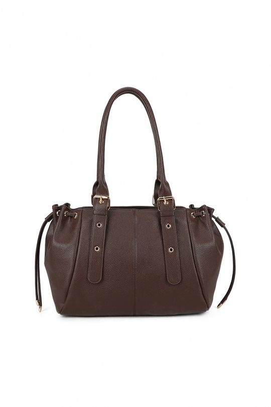 Cabas Maroquinerie Taupe GALLANTRY - CHIC AMINI R-62080-1B Efashion Paris