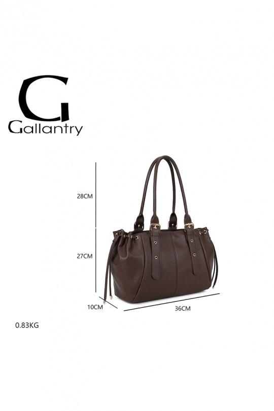 Cabas Maroquinerie Taupe GALLANTRY - CHIC AMINI R-62080-1B Efashion Paris