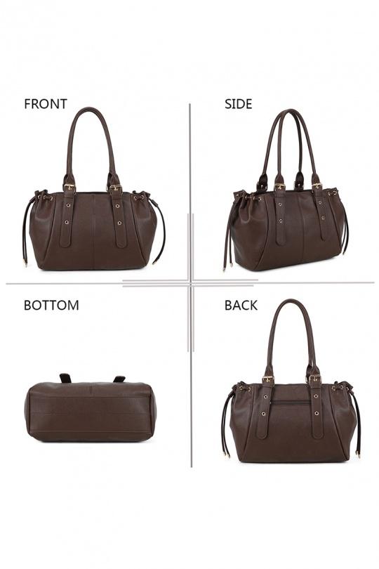 Cabas Maroquinerie Taupe GALLANTRY - CHIC AMINI R-62080-1B Efashion Paris