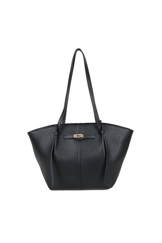 Cabas Maroquinerie Noir GALLANTRY - CHIC AMINI KJ-62083-2 Efashion Paris