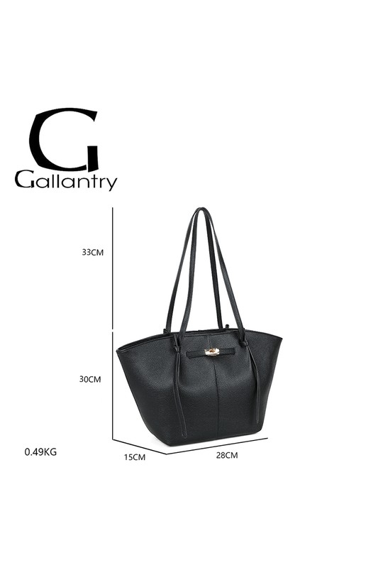 Cabas Maroquinerie Noir GALLANTRY - CHIC AMINI KJ-62083-2 Efashion Paris