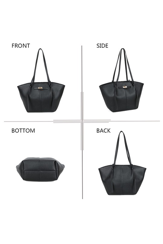 Cabas Maroquinerie Noir GALLANTRY - CHIC AMINI KJ-62083-2 Efashion Paris