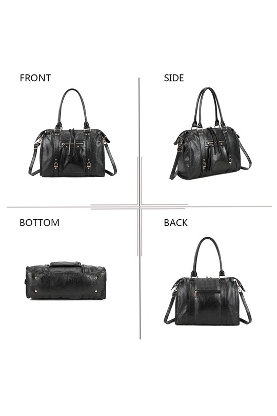 Cabas Maroquinerie Noir GALLANTRY - CHIC AMINI M-1979-5B Efashion Paris