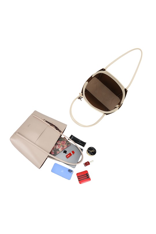 Cabas Maroquinerie Rose GALLANTRY - CHIC AMINI R-2031 Efashion Paris