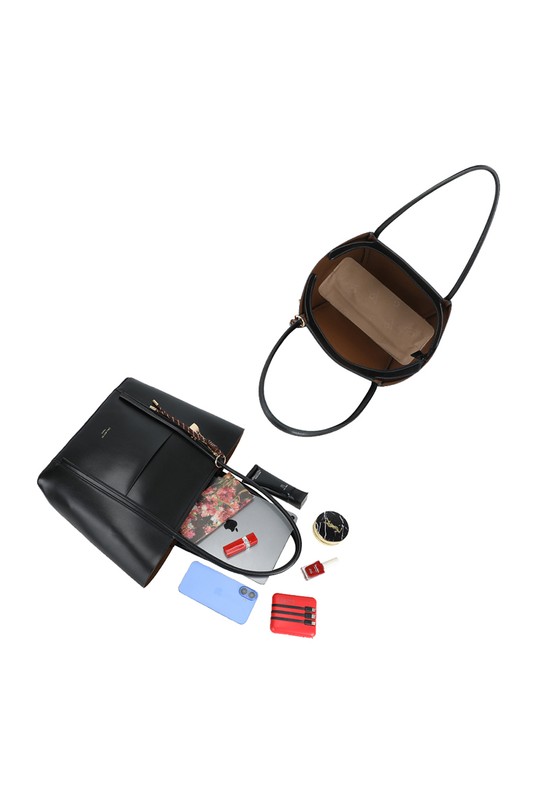 Cabas Maroquinerie Rose GALLANTRY - CHIC AMINI R-2031 Efashion Paris