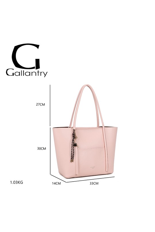 Cabas Maroquinerie Rose GALLANTRY - CHIC AMINI R-2031 Efashion Paris