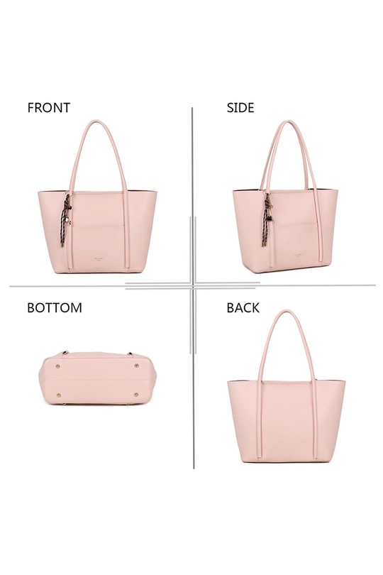 Cabas Maroquinerie Rose GALLANTRY - CHIC AMINI R-2031 Efashion Paris