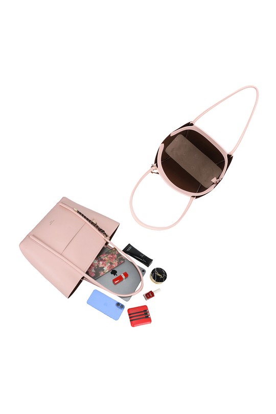 Cabas Maroquinerie Rose GALLANTRY - CHIC AMINI R-2031 Efashion Paris