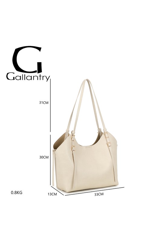 Cabas Maroquinerie Beige GALLANTRY - CHIC AMINI A-8721-1 Efashion Paris