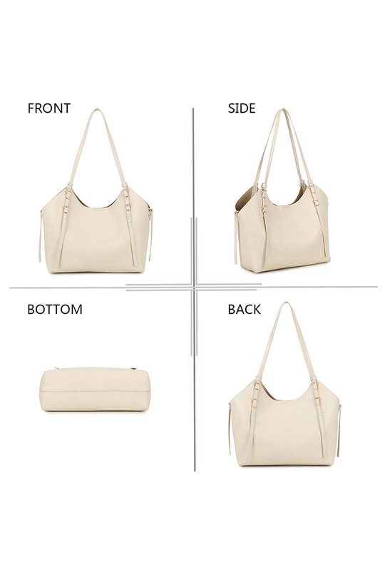 Cabas Maroquinerie Beige GALLANTRY - CHIC AMINI A-8721-1 Efashion Paris