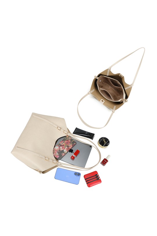 Cabas Maroquinerie Beige GALLANTRY - CHIC AMINI A-8721-1 Efashion Paris