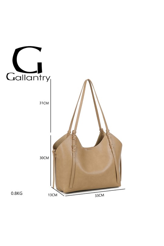 Cabas Maroquinerie Beige GALLANTRY - CHIC AMINI A-8721-1 Efashion Paris