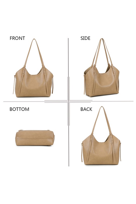 Cabas Maroquinerie Beige GALLANTRY - CHIC AMINI A-8721-1 Efashion Paris