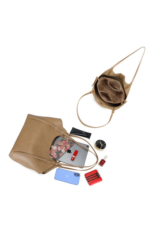 Cabas Maroquinerie Beige GALLANTRY - CHIC AMINI A-8721-1 Efashion Paris