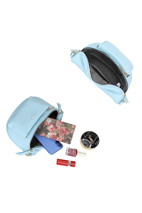 Sacs bananes Maroquinerie Bleu clair GALLANTRY - CHIC AMINI Z-83047 Efashion Paris