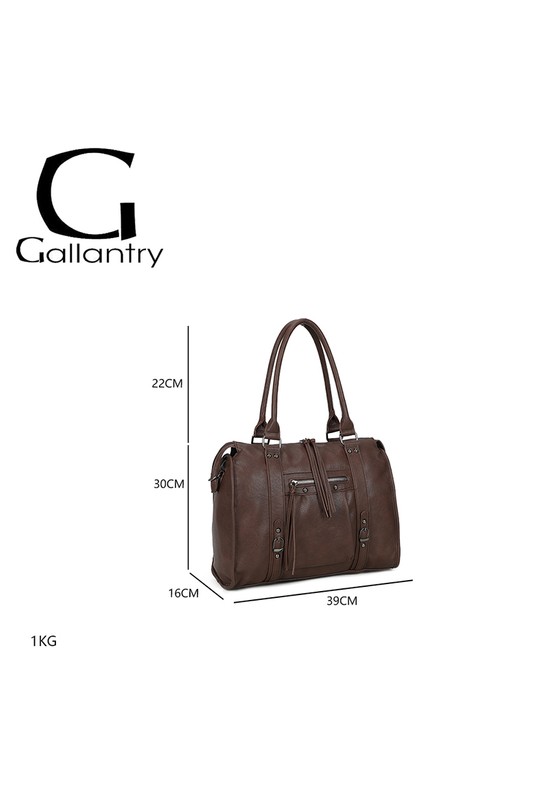 Cabas Maroquinerie Café GALLANTRY - CHIC AMINI R-1979-3 Efashion Paris