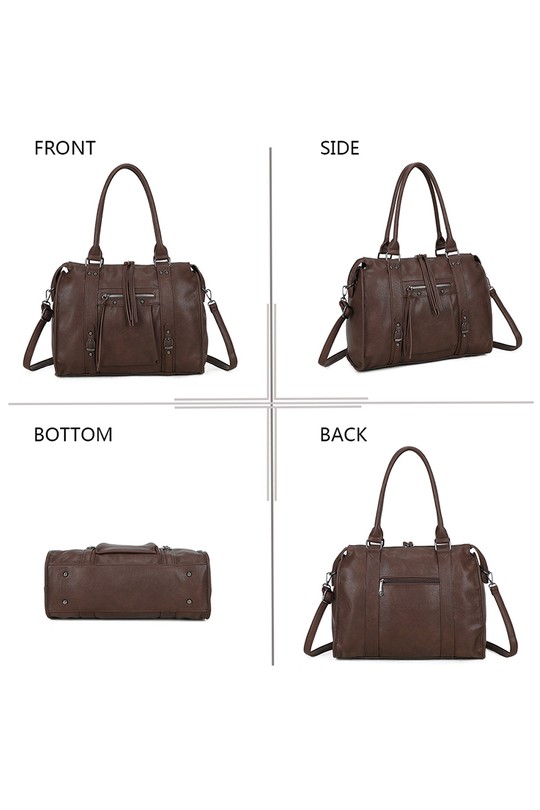 Cabas Maroquinerie Café GALLANTRY - CHIC AMINI R-1979-3 Efashion Paris