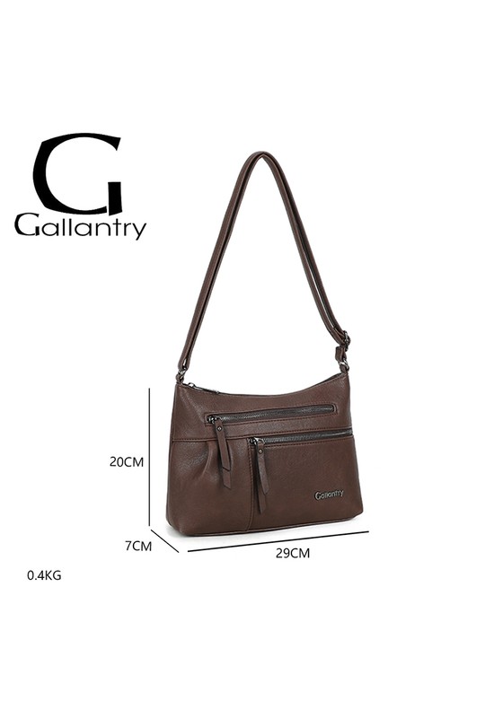 Sacs à bandoulière Maroquinerie Café GALLANTRY - CHIC AMINI Z-5103 Efashion Paris