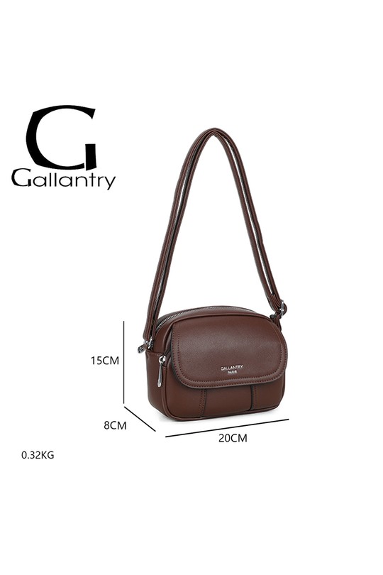 Sacs à bandoulière Maroquinerie Café GALLANTRY - CHIC AMINI KJ-62004 Efashion Paris