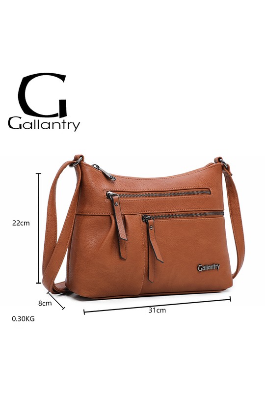 Sacs à bandoulière Maroquinerie Café GALLANTRY - CHIC AMINI Z-5103 Efashion Paris