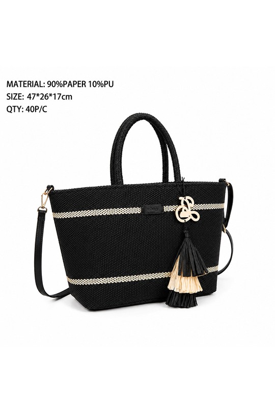 Cabas Maroquinerie Noir GALLANTRY - CHIC AMINI 26-260136 Efashion Paris