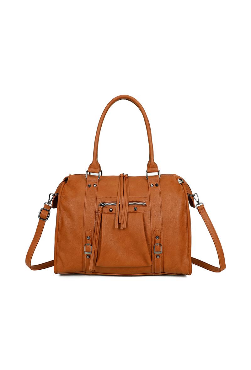 Cabas Maroquinerie Café GALLANTRY - CHIC AMINI R-1979-3 #c Efashion Paris