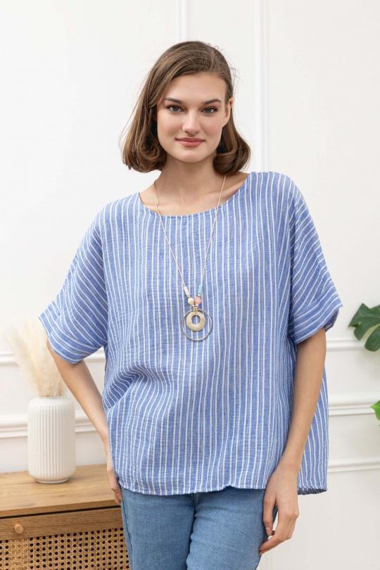 Blouses Femme Bleu ciel Sun Love 25267 Efashion Paris