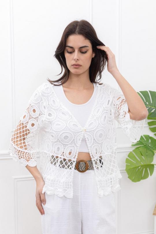 Gilets Femme Blanc Sun Love 216 Efashion Paris