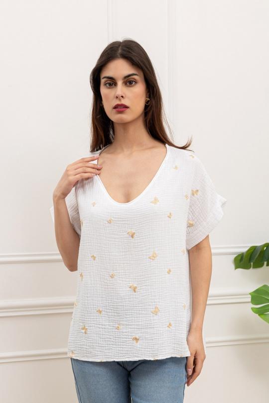 Blouses Femme Blanc Sun Love 25309 Efashion Paris
