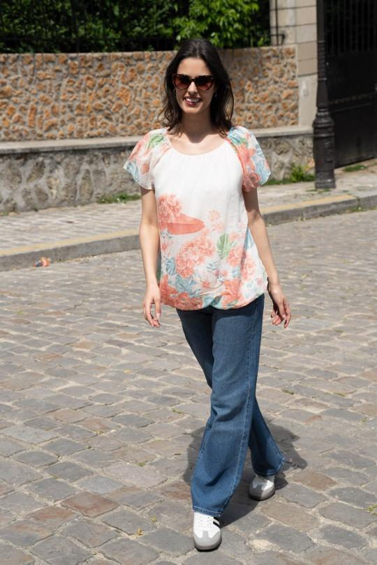 Tops Femme Orange Sun Love 26998 Efashion Paris